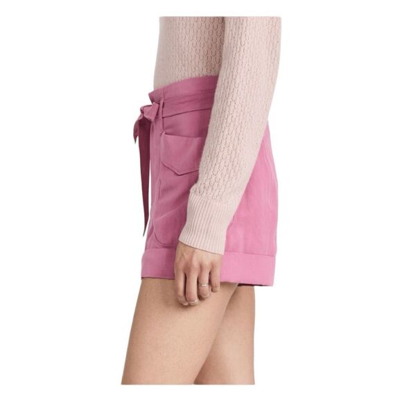 Rag & Bone Trail Tie Waist Utilitarian Shorts Blush Pink Stretch Weave Lightweig - Picture 4 of 11